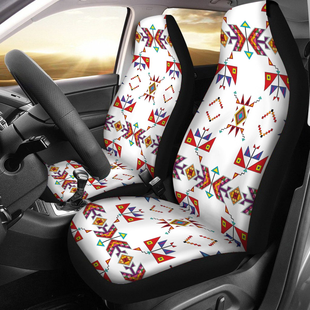 Scattered Generations White Universal Car Seat Cover With Thickened Back