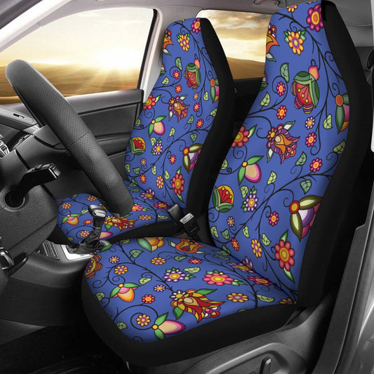 Heartbeat Petals Blue Universal Car Seat Cover With Thickened Back