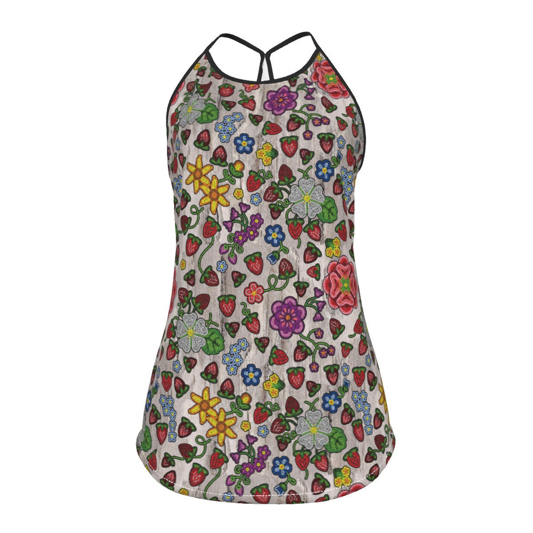 Berry Pop Bright Birch Criss-Cross Open Back Tank Top