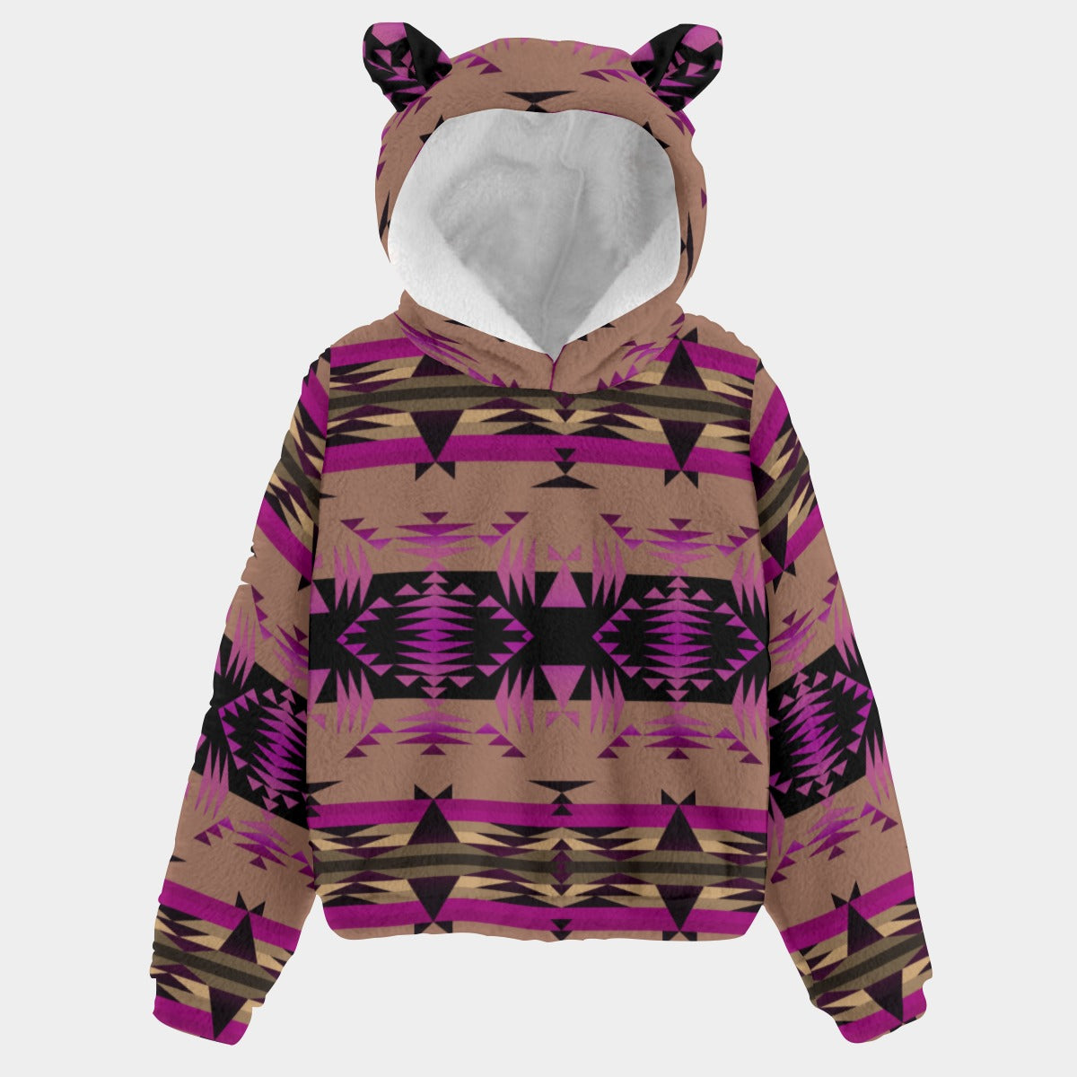 Between the Mountains Berry Youth Hoodie with Ears