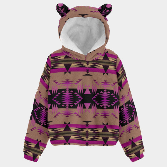 Between the Mountains Berry Youth Hoodie with Ears