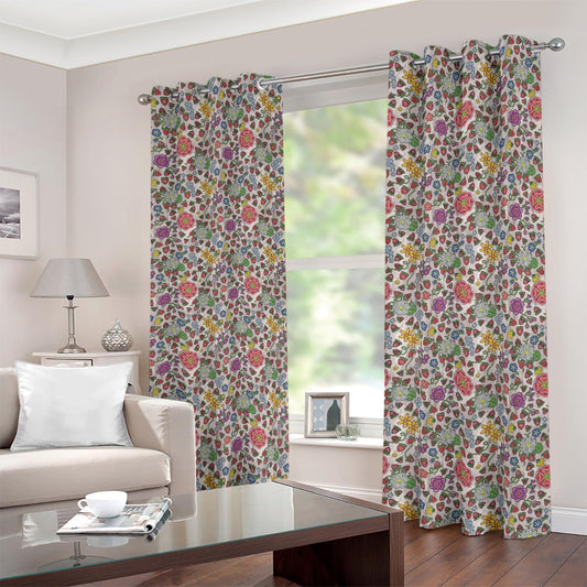 Berry Pop Bright Birch Blackout Grommet Curtains