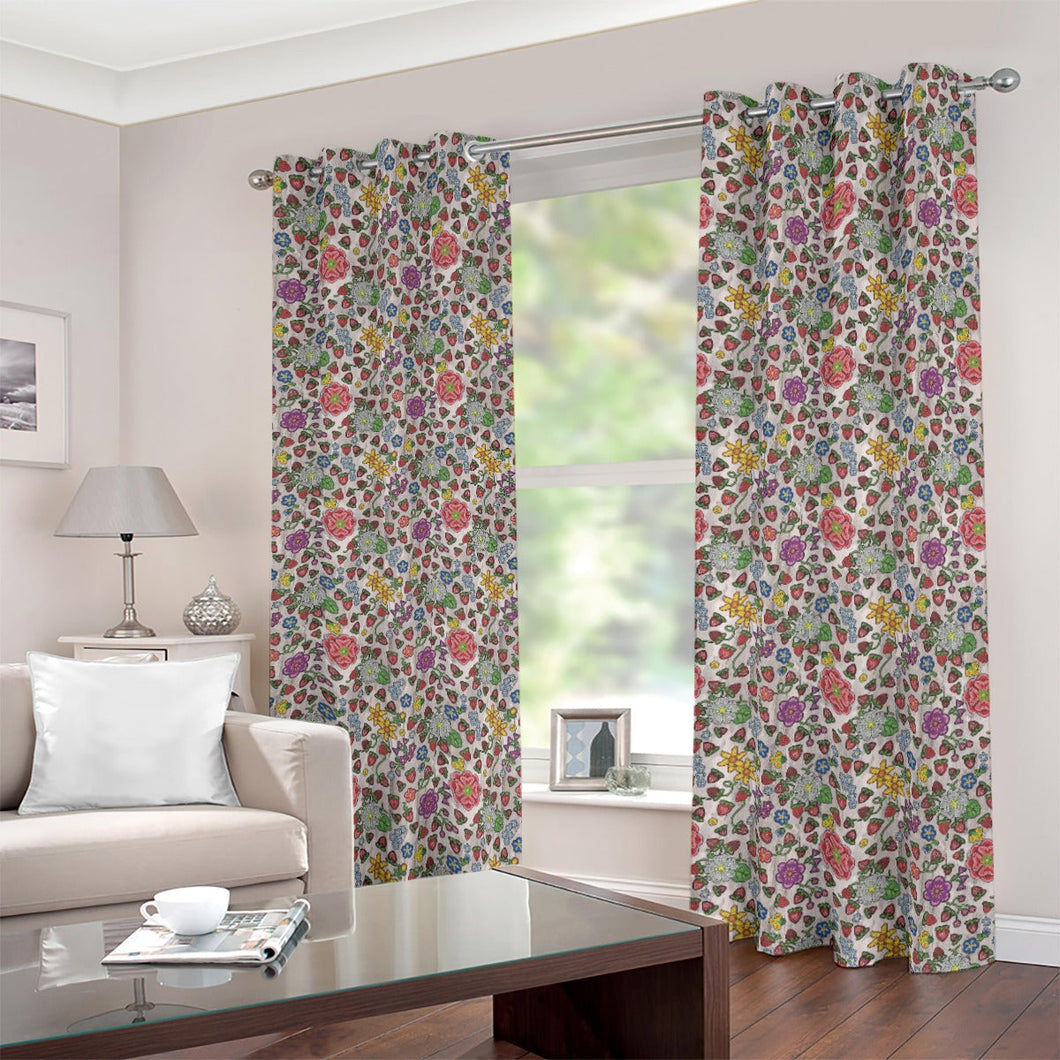 Berry Pop Bright Birch Blackout Grommet Curtains