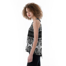 Load image into Gallery viewer, Writing on Stone Black and White Split Back Tank Top
