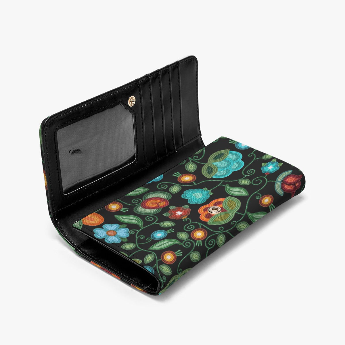 Prairie Fire Petals Black Wallet