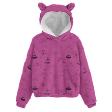 Load image into Gallery viewer, Ledger Dabbles Magenta Kid’s Borg Fleece Hoodie With Ear
