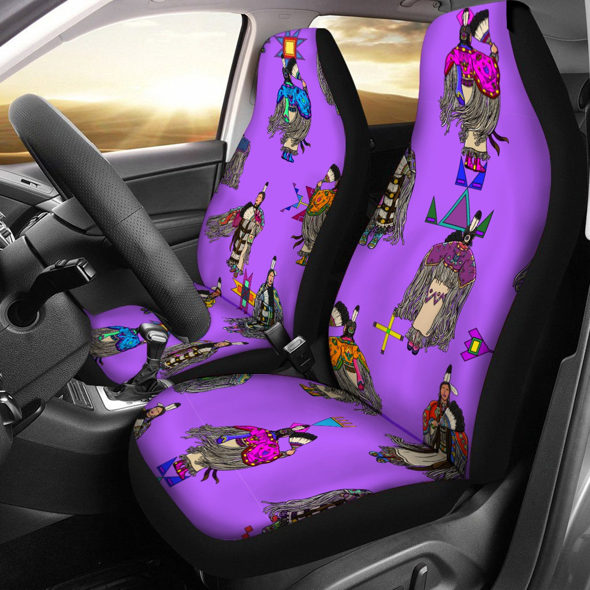 Women's Tradish Dancers Purple Universal Car Seat Cover With Thickened Back