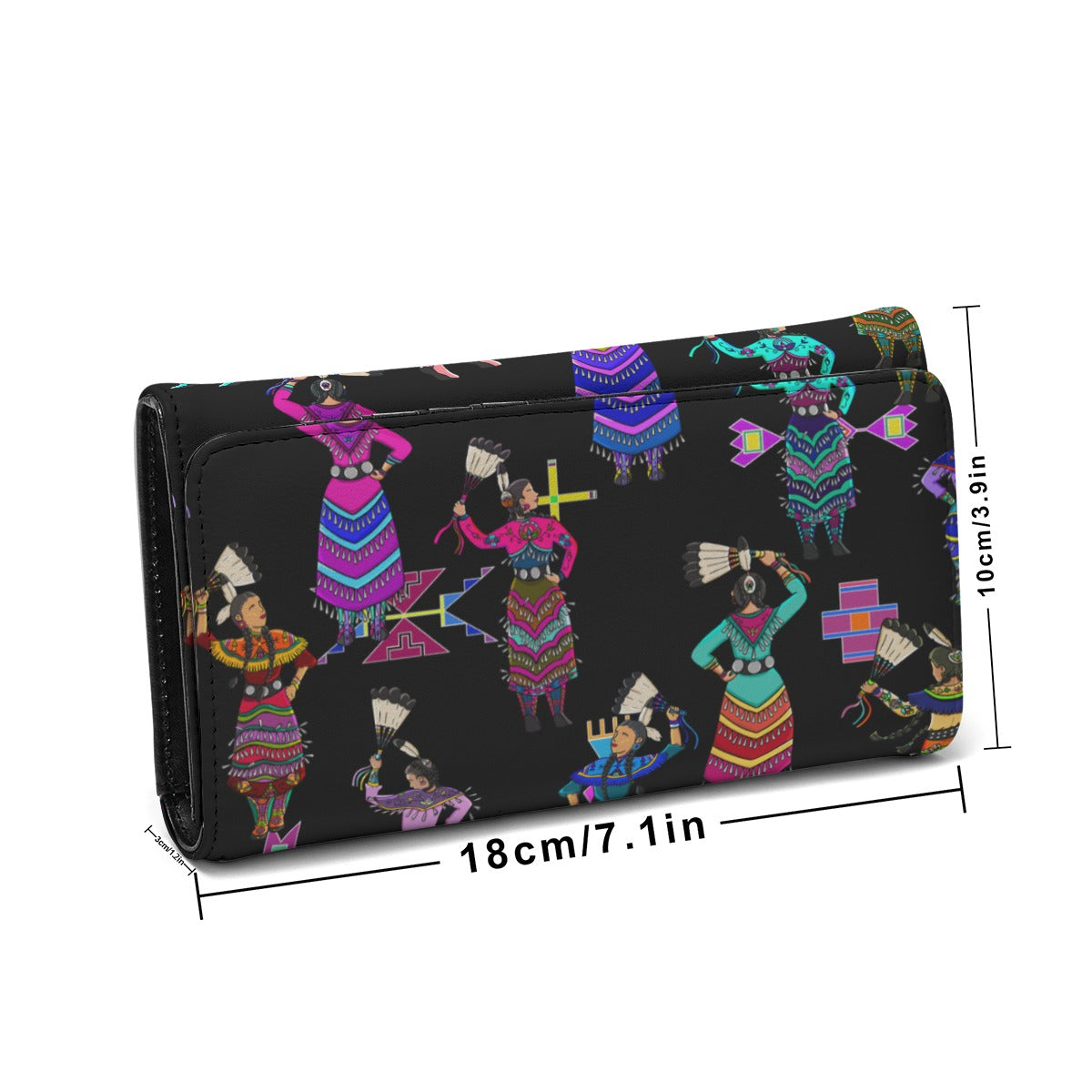 Women's Jingle Dancers Black Foldable Wallet