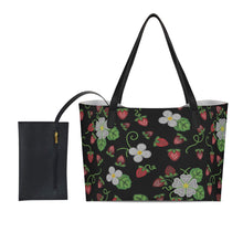 Load image into Gallery viewer, Strawberry Dreams Midnight Shopping Tote Bag With Mini Purse
