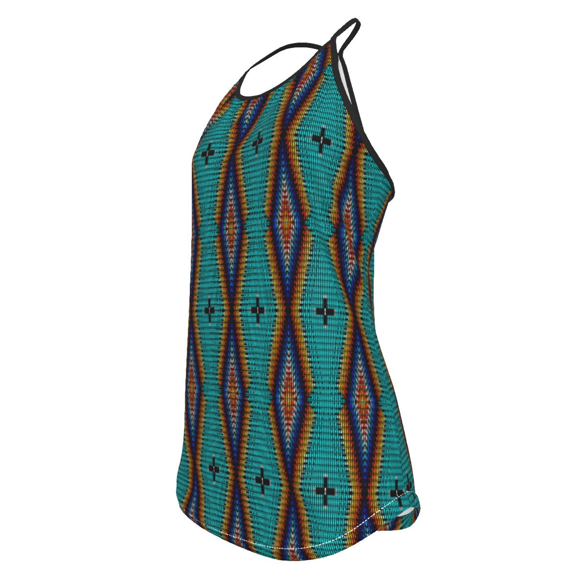 Diamond in the Bluff Turquoise Criss-Cross Open Back Tank Top