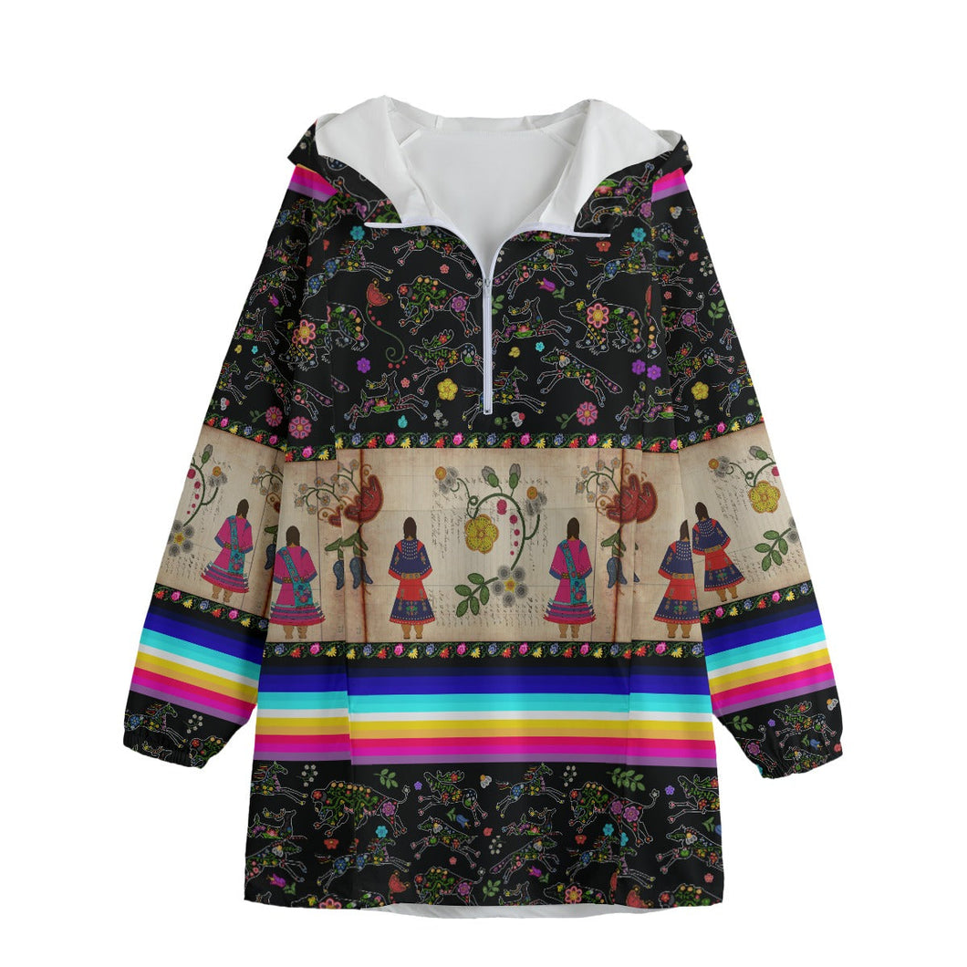 Floral Ledger Sisters Long Windbreaker