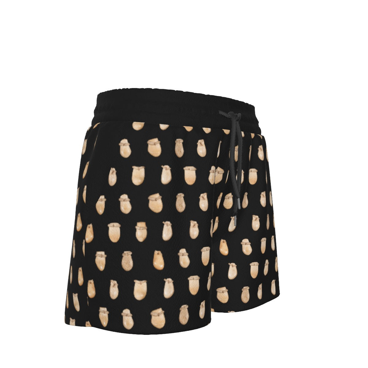 Elk Teeth on Black Women's Shorts