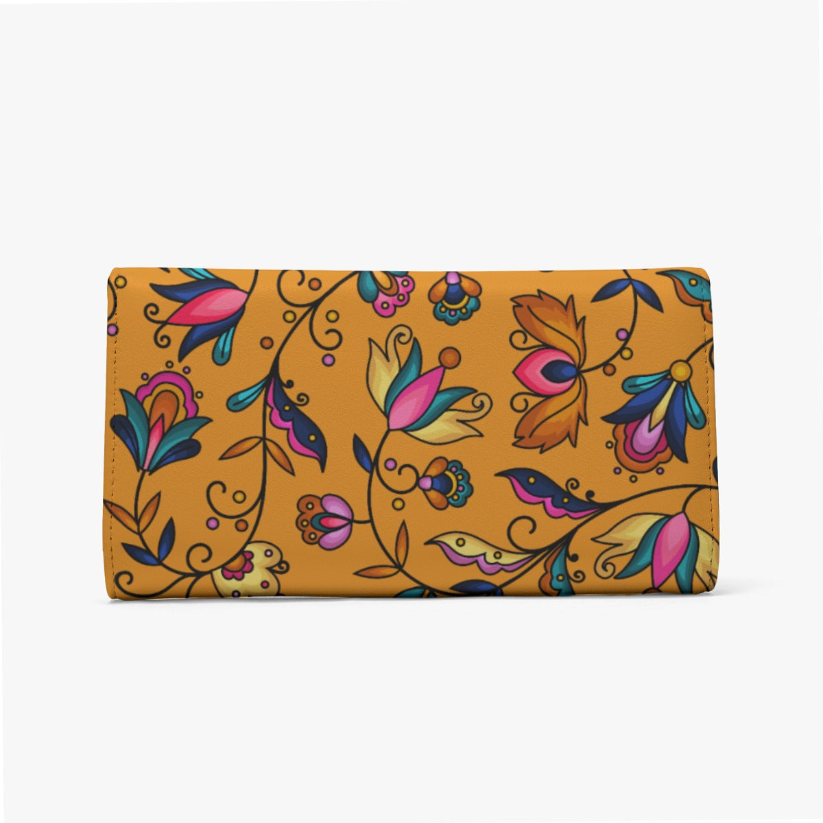 Copper Prairie Petals Orange Foldable Wallet