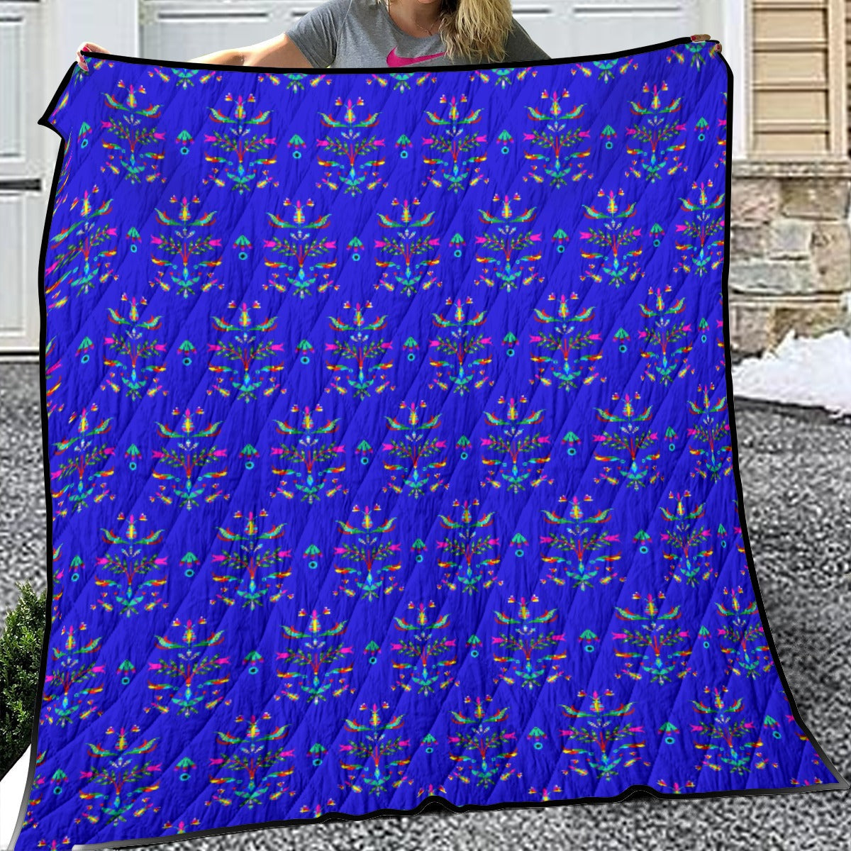 Dakota Damask Blue Lightweight Quilt