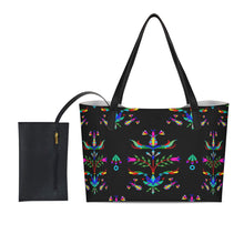 Load image into Gallery viewer, Dakota Damask Black Shopping Tote Bag With Mini Purse
