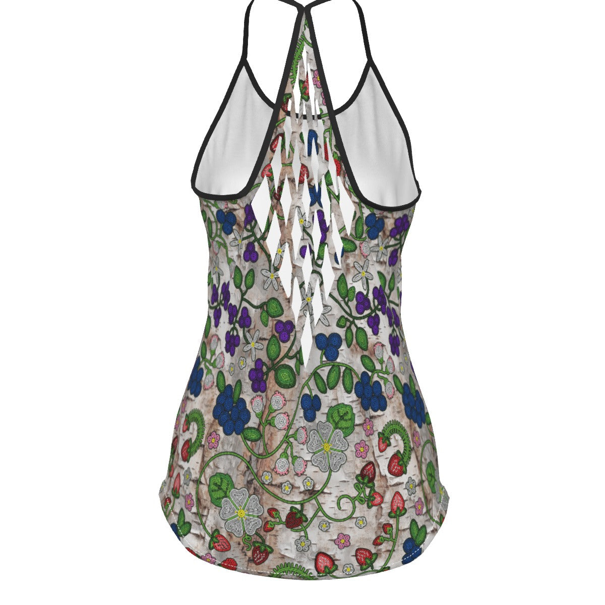 Grandmother's Stories Br Bark Criss-Cross Open Back Tank Top