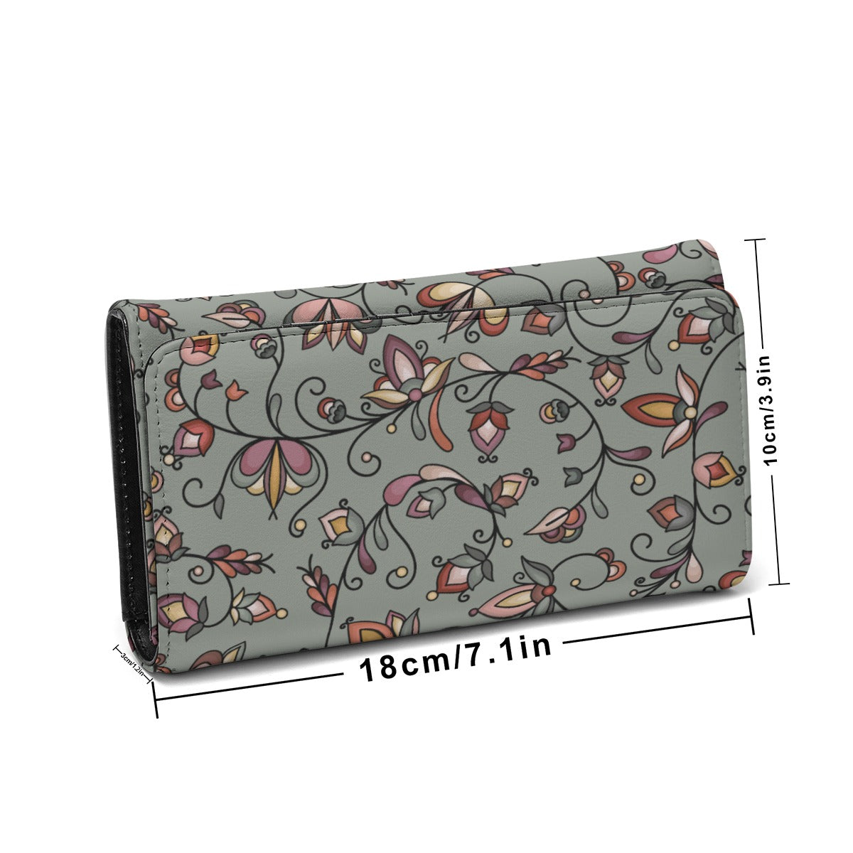 Burnt Sky Petals Green Foldable Wallet