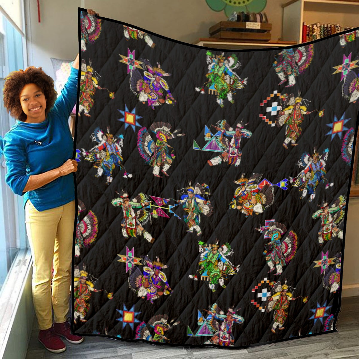 Men's Fancy Dancer Black Lightweight & Breathable Quilt