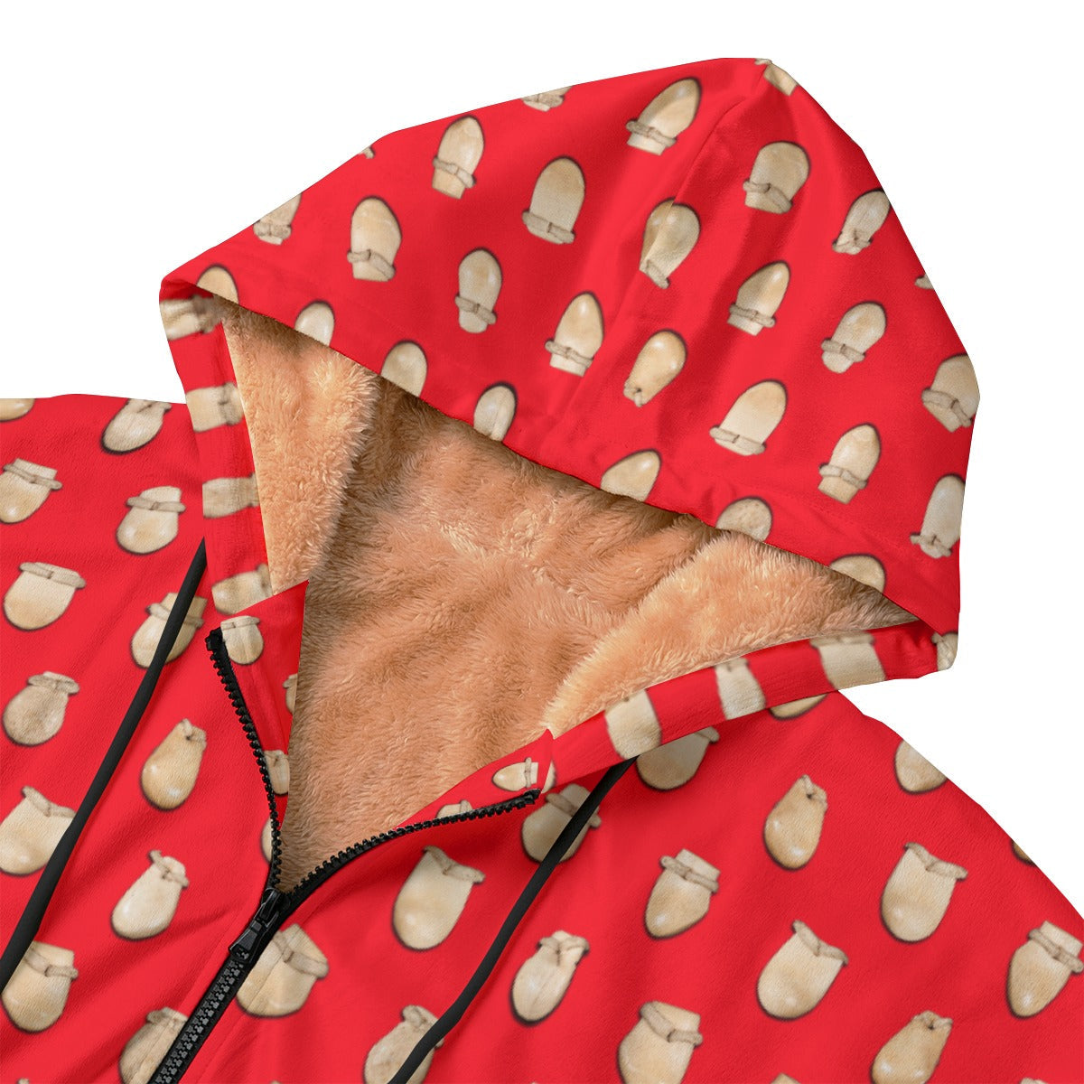 Elk Teeth on Red Kid's Plush Windbreaker