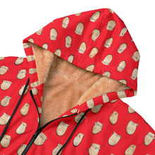 Load image into Gallery viewer, Elk Teeth on Red Kid&#39;s Plush Windbreaker
