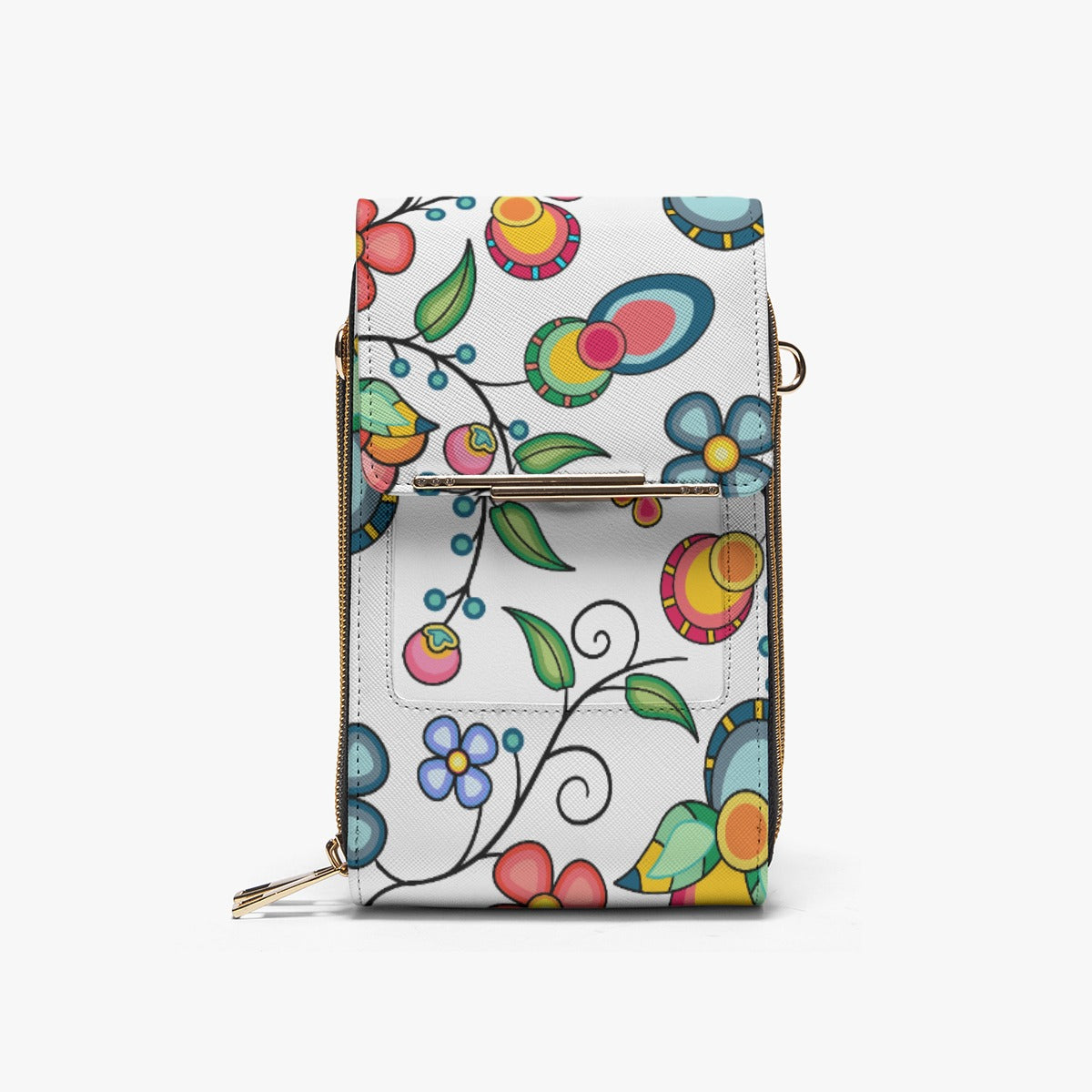 Floral Bounty White Mobile Phone Chest Bag