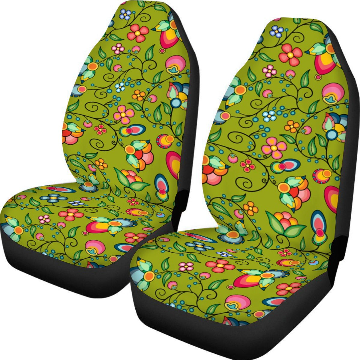 Floral Bounty Sweetgrass Universal Car Seat Cover With Thickened Back