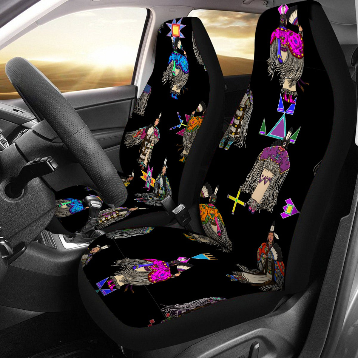 Women's Tradish Dancers Black Universal Car Seat Cover With Thickened Back