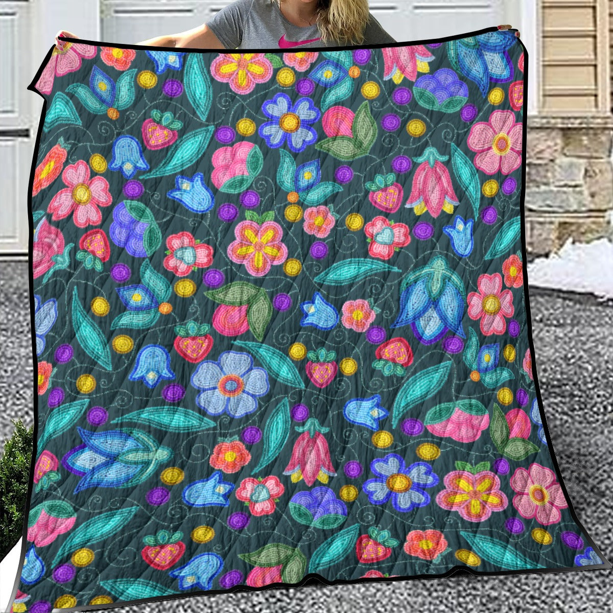 Sweet Offering Dark Teal Lightweight Quilt