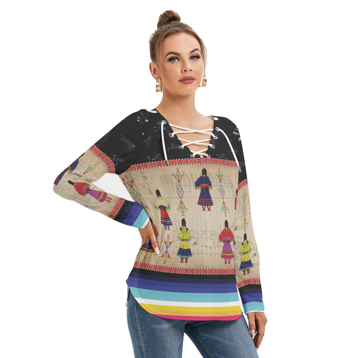 Ledger Round Dance Midnight Tie Sweatshirt