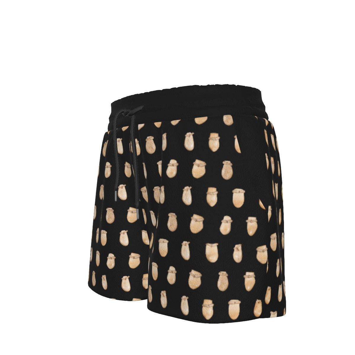 Elk Teeth on Black Women's Shorts