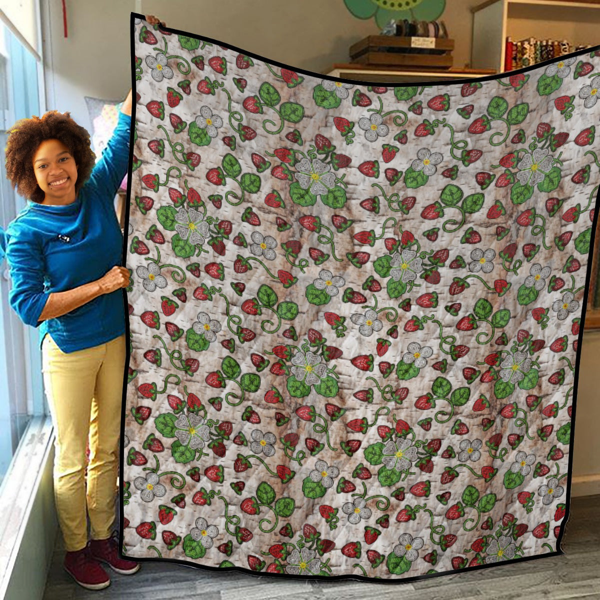 Strawberry Dreams Br Bark Lightweight Quilt