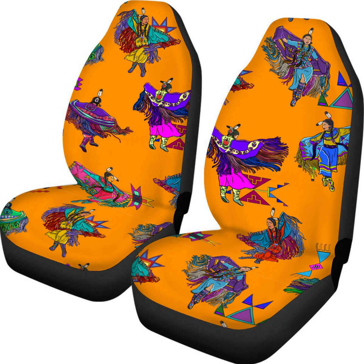 Women's Fancy Dancers Orange Universal Car Seat Cover With Thickened Back
