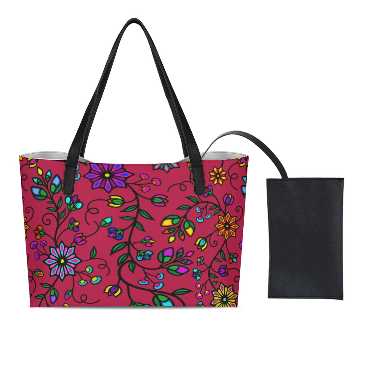 Prairie Paintbrush Passion Berry Shopping Tote Bag With Mini Purse