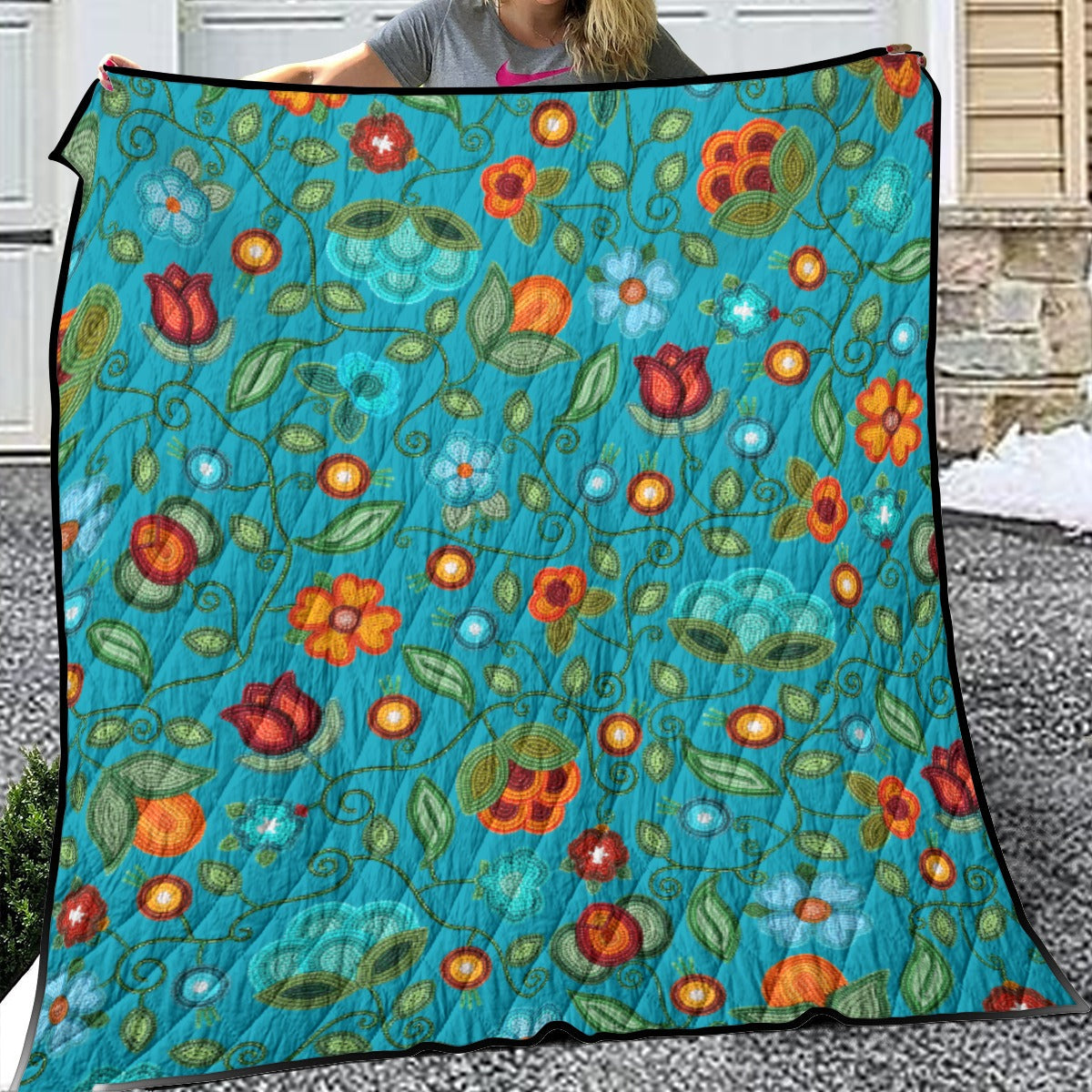 Prairie Fire Petals Ocean Lightweight & Breathable Quilt