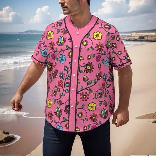 Nature's Nexus Blush Short Sleeve Baseball Jersey