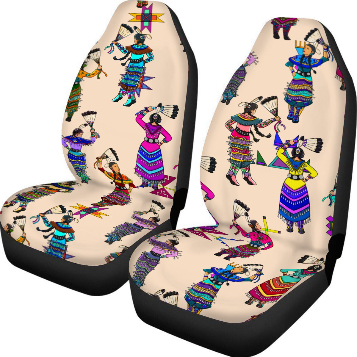 Women's Jingle Dancers Muslin Universal Car Seat Cover With Thickened Back