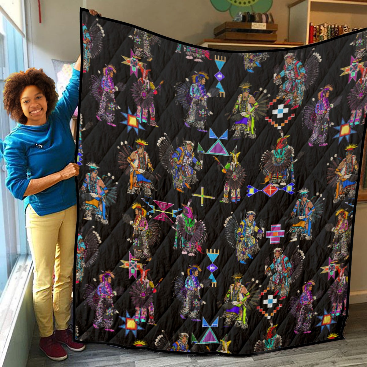 Men's Tradish Dancers Black Lightweight & Breathable Quilt