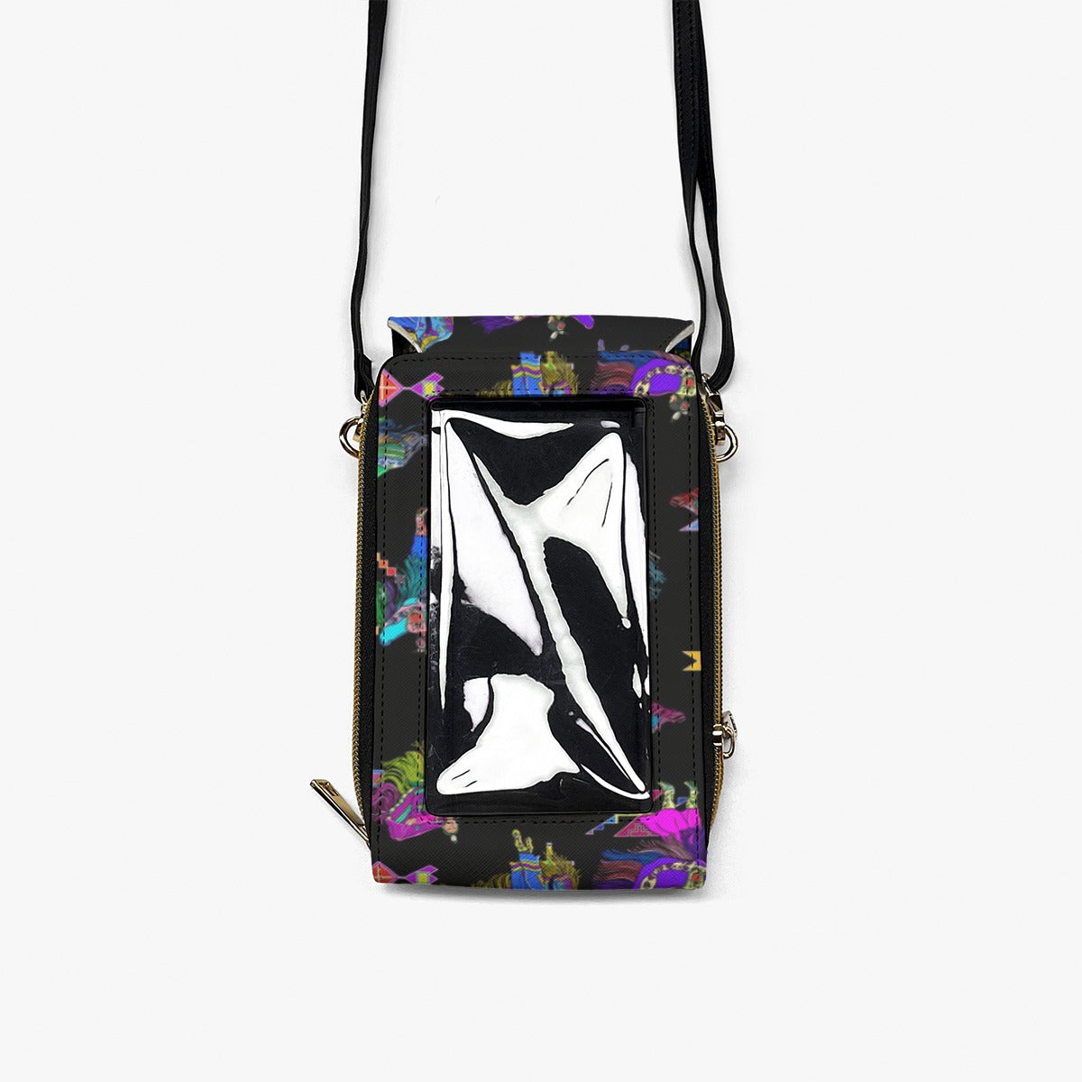 Women's Fancy Dancers Black Mobile Phone Chest Bag