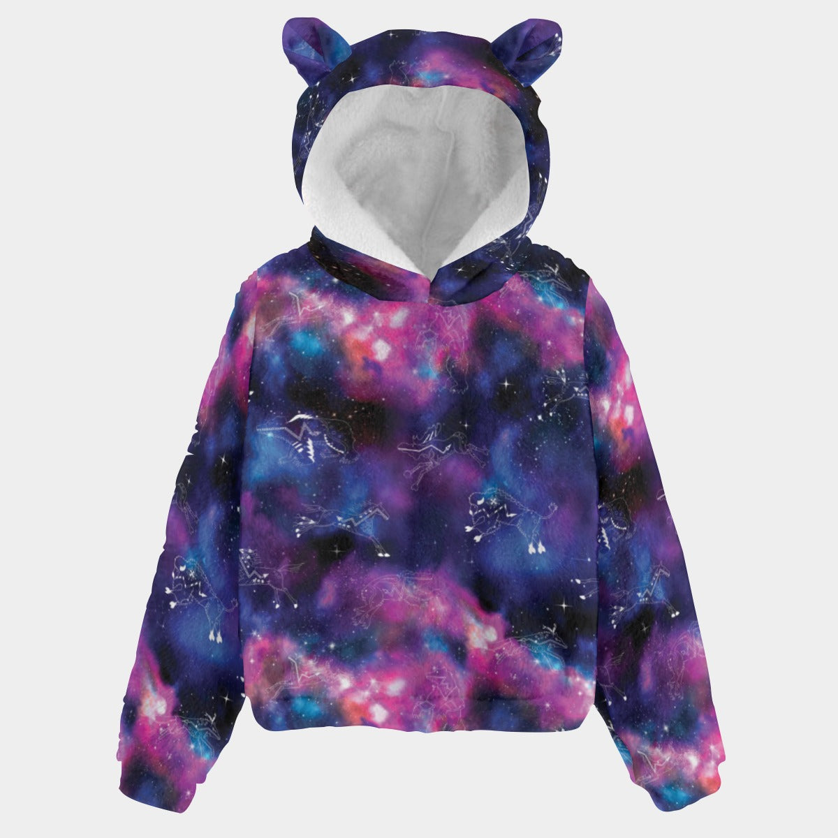 Animal Ancestors 1 Blue and Pink Youth Hoodie With Ears