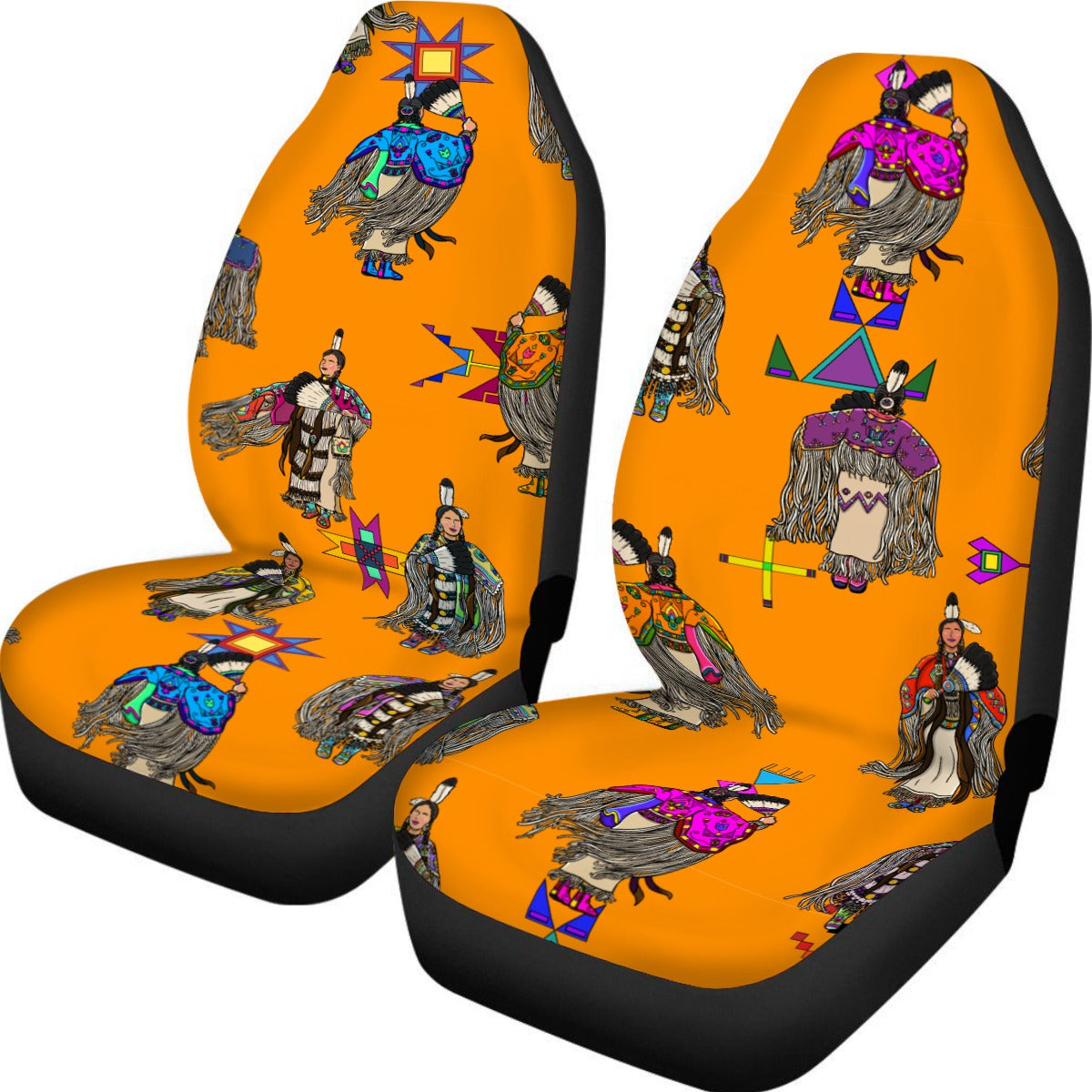 Women's Tradish Dancers Orange Universal Car Seat Cover With Thickened Back