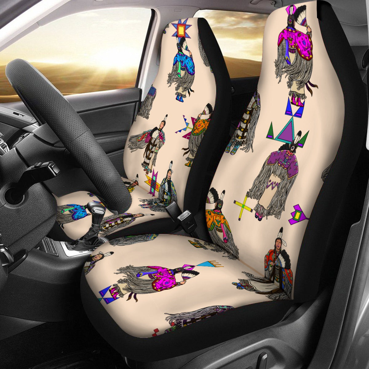 Women's Tradish Dancers  Muslin Universal Car Seat Cover With Thickened Back