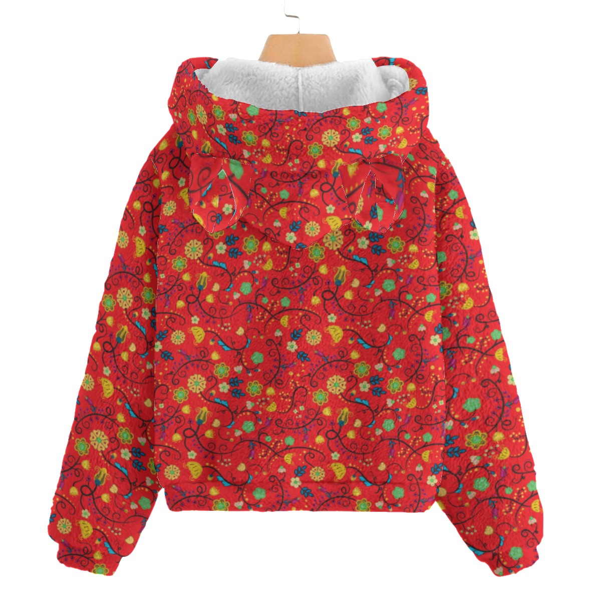 Nipin Blossom Fire Kid’s Borg Fleece Hoodie With Ear