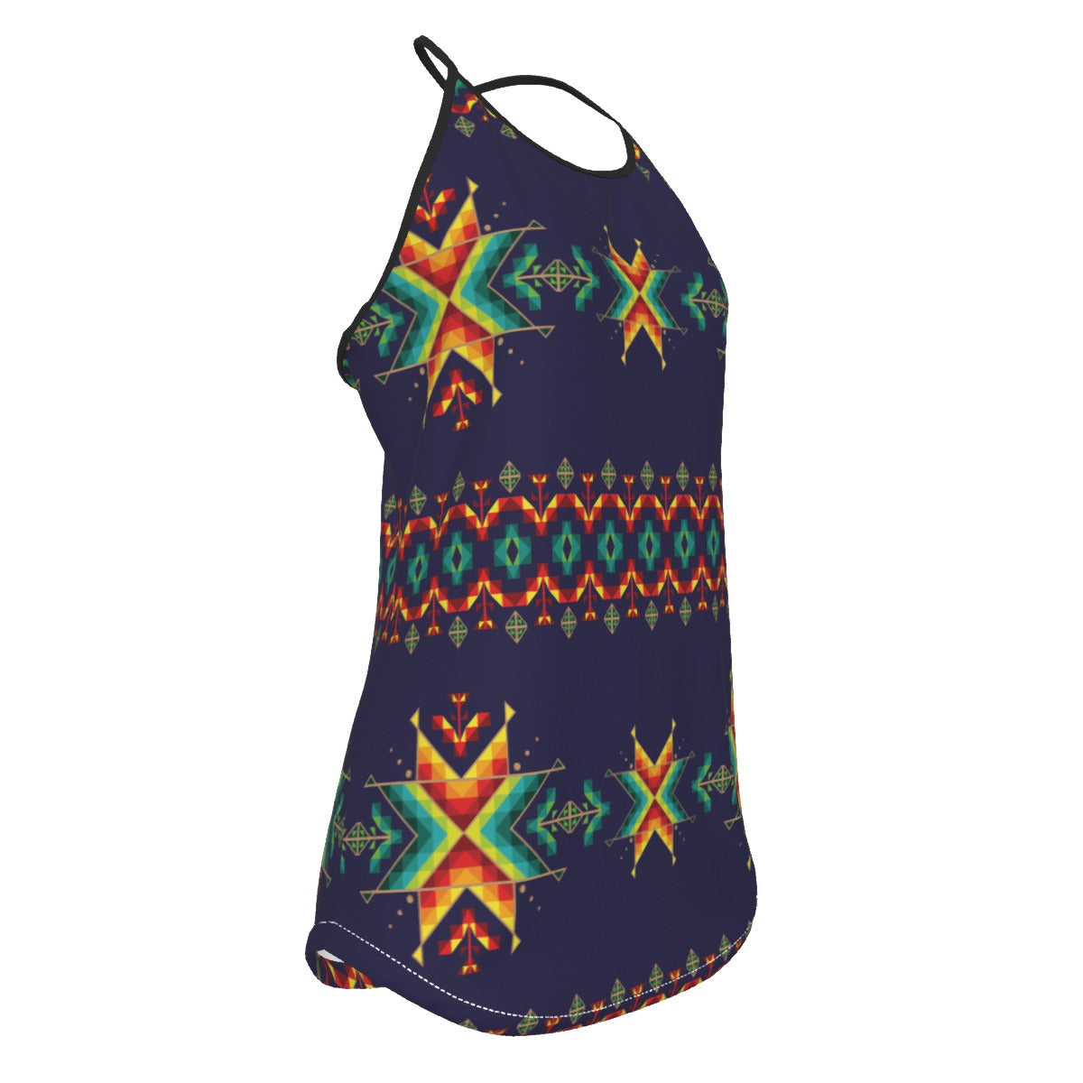Dreams Of Ancestors Indigo Shade Criss-Cross Open Back Tank Top