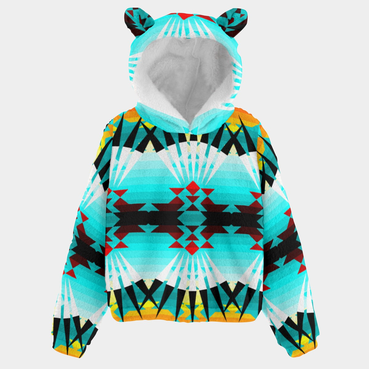 Ribbonwork Bustles Youth Hoodie With Ears