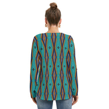 Load image into Gallery viewer, Diamond in the Bluff Turquoise Tie Sweatshirt
