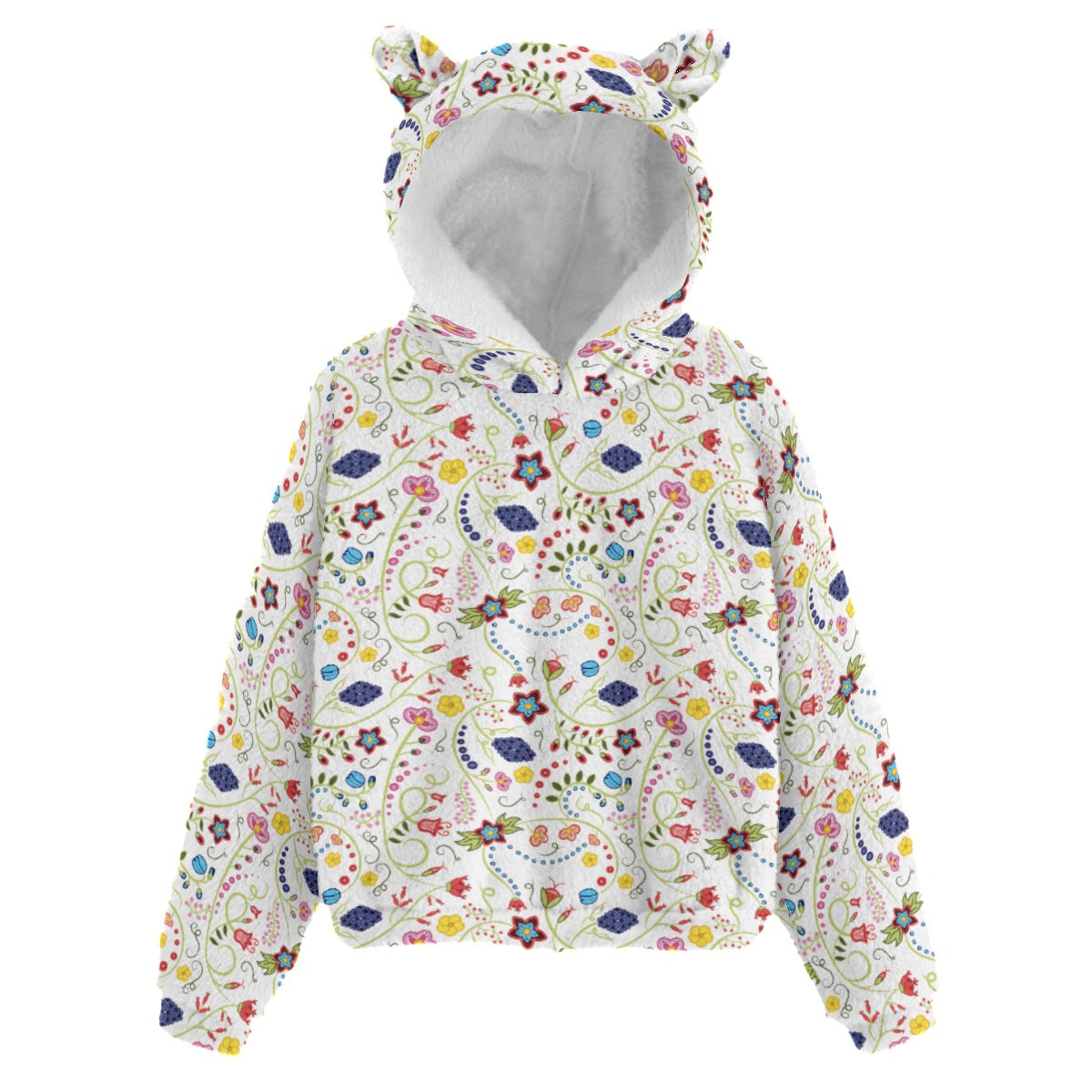 Fresh Fleur Kid’s Borg Fleece Hoodie With Ear