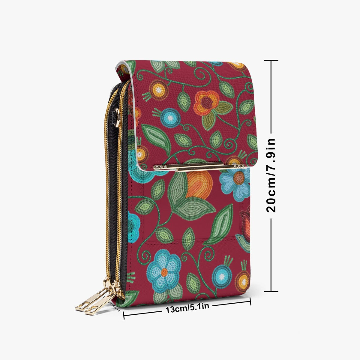 Prairie Fire Petals Red Phone Bag