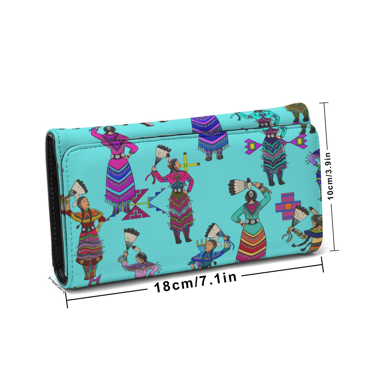 Women's Jingle Dancers Turquoise Foldable Wallet