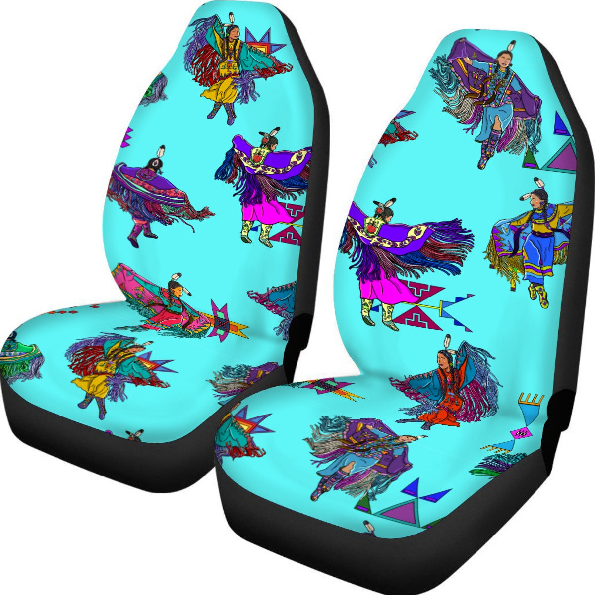 Women's Fancy Dancers Turquoise Universal Car Seat Cover With Thickened Back