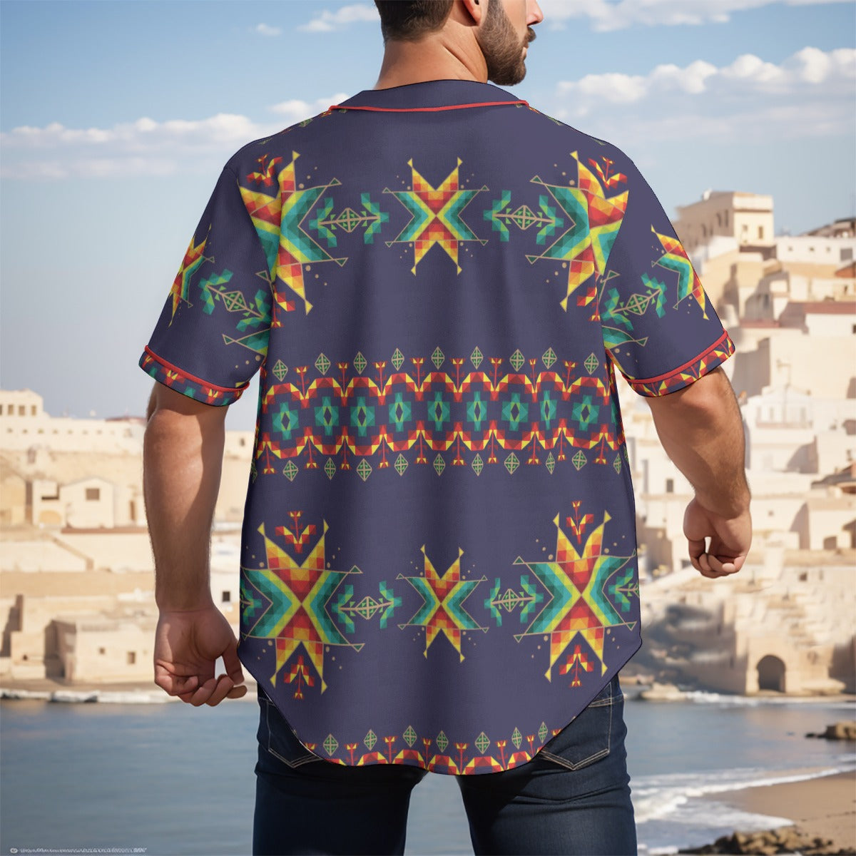 Dreams Of Ancestors Indigo Shade Short Sleeve Baseball Jersey
